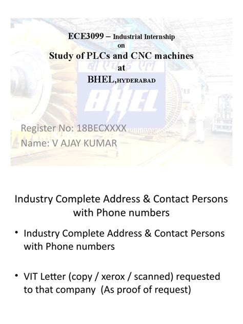 bhel cnc machines|Study of Plcs and CNC Machines at Bhel,: Register No  .